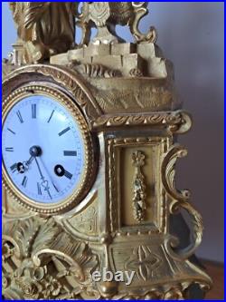 Pendule, Bronze Doré, époque Restauration, XIX°