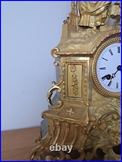 Pendule, Bronze Doré, époque Restauration, XIX°