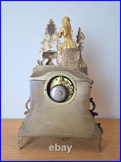 Pendule, Bronze Doré, époque Restauration, XIX°