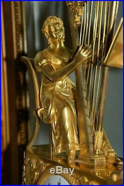 Pendule Bronze Empire De Lepaute A Paris, Josephine De Beauharnais, Ht 44