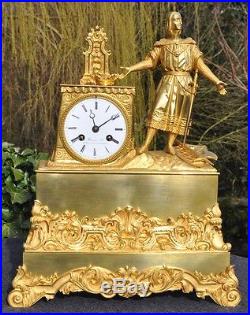 Pendule Bronze doré Roi Richard coeur de Lion XIXème siècle