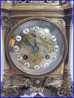 Pendule Cathédrale 19th Régence France Cartel Horloge Garniture Cheminée Clock