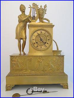 Pendule Clock Uhr Orologio Bronze Dore Empire