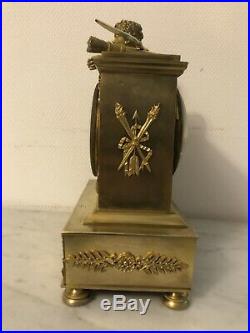 Pendule Cupidon. Kaminuhr Empire clock bronze horloge antique cartel uhren