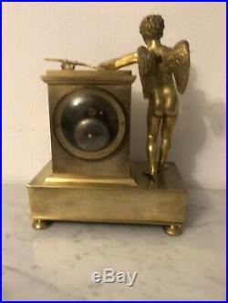 Pendule Cupidon. Kaminuhr Empire clock bronze horloge antique cartel uhren