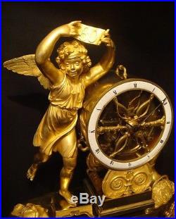 Pendule Empire Bronze doré''La roue de la Fortune'' (french ormolu clock)