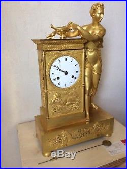 Pendule Empire Directoire Louis XVI Bronze Doré Kaminurh French Clock