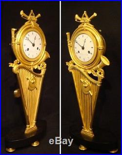 Pendule Empire''Harpe'' en bronze doré (french gilt ormolu clock)
