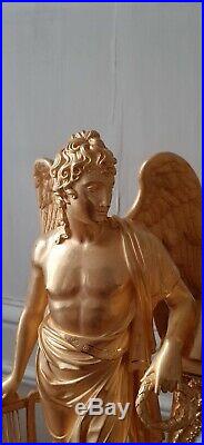 Pendule Empire Louis Xvi Apollon Bronze Dore Au Mercure