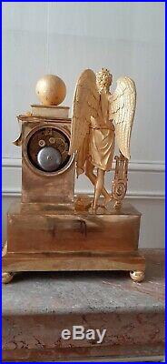 Pendule Empire Louis Xvi Apollon Bronze Dore Au Mercure