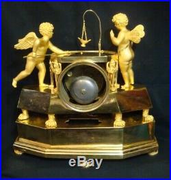 Pendule Empire''Partie de Billard'' en Bronze doré (French cupid ormolu Clock)