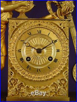 Pendule Empire Restauration bronze doré french clock uhr XIXéme (1810-1815)