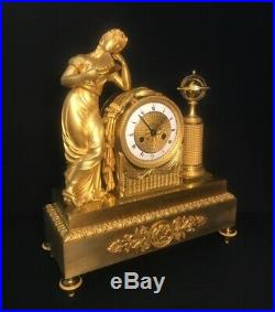 Pendule Empire Uranie Astronomie & Lettres (French ormolu Clock)