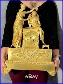 Pendule Empire bronze doré non Napoléon III, Clock