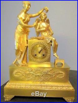 Pendule Empire bronze doré non Napoléon III, Clock