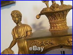 Pendule Empire en Bronze, Signée L. JAPY Fils, H 38 cm