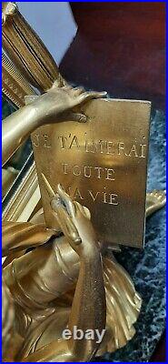 Pendule Empire en Marbre Et Bronze Psyché French Clock