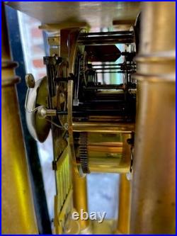 Pendule Époque Empire Régulateur À Chevilles Portique Bronze