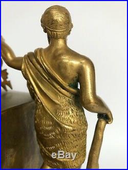 Pendule Epoque Empire Representant Hercule Debut 19eme Bronze Dore C2581