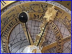 Pendule Horloge À Poser Astrolabe Baromètre Thermomètre Hour Lavigne Sous Cage