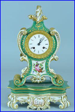 Pendule Horloge Ancien Cartel 19E porcelaine de Paris signé sv Jacob Petit Clock