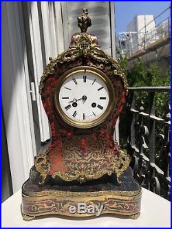 Pendule Horloge Cartel Boulle Clock Uhr 19 Eme Siecle
