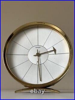 Pendule Horloge De table Jaz Laiton Design Vintage Années 70