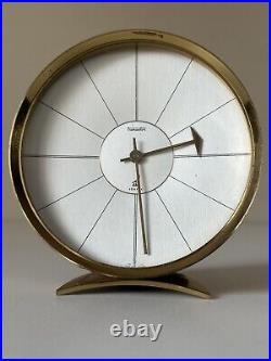 Pendule Horloge De table Jaz Laiton Design Vintage Années 70