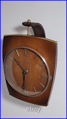 Pendule Horloge Electrique Kienzle Bois 1950 Vintage Design