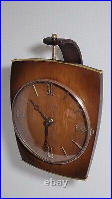 Pendule Horloge Electrique Kienzle Bois 1950 Vintage Design