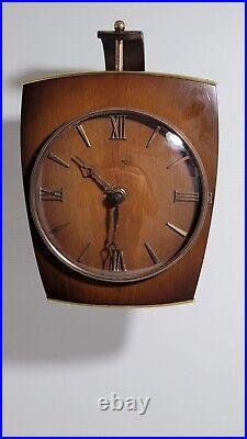 Pendule Horloge Electrique Kienzle Bois 1950 Vintage Design