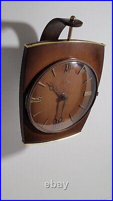 Pendule Horloge Electrique Kienzle Bois 1950 Vintage Design