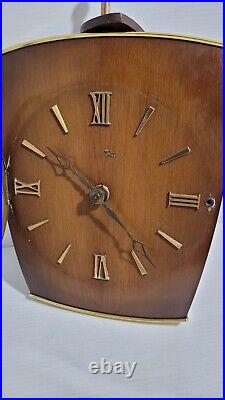 Pendule Horloge Electrique Kienzle Bois 1950 Vintage Design