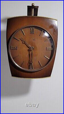 Pendule Horloge Electrique Kienzle Bois 1950 Vintage Design