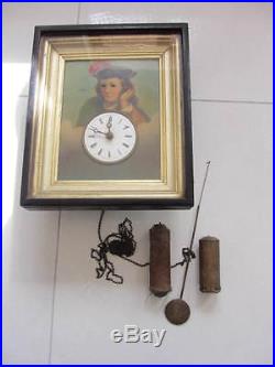 Pendule, Horloge, FORET NOIRE, antique black forest clock, décor personnage. Coucou