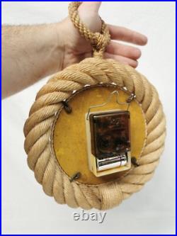 Pendule Horloge Montre murale vintage de style nautique corde AUDOUX MINET 60's