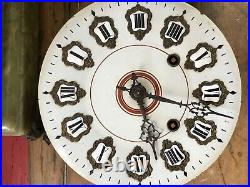 Pendule Horloge émaillée Oeil de Boeuf en bois noirci Napoléon III