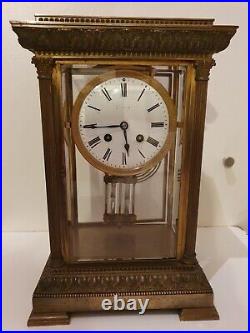 Pendule LEROY Grande Pendule cage vitrée à balancier Pendule LEROY Grande Pendule cage vitrée à balancier