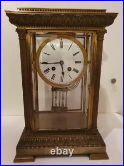 Pendule LEROY Grande Pendule cage vitrée à balancier