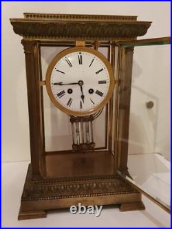 Pendule LEROY Grande Pendule cage vitrée à balancier Pendule LEROY Grande Pendule cage vitrée à balancier