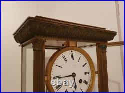 Pendule LEROY Grande Pendule cage vitrée à balancier Pendule LEROY Grande Pendule cage vitrée à balancier