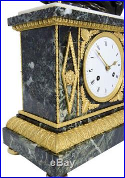 Pendule La Lecture. Kaminuhr Empire clock bronze horloge antique cartel