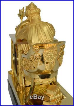 Pendule Liseuse. Kaminuhr Empire clock bronze horloge antique cartel napoleon