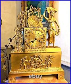 Pendule MOISSON CHAR BLé fil clock brass Kaminuhr bronze paris uhren cartel Pendule MOISSON CHAR BLé fil clock brass Kaminuhr bronze paris uhren cartel