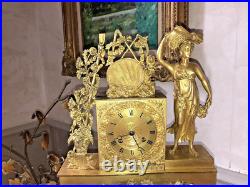 Pendule MOISSON CHAR BLé fil clock brass Kaminuhr bronze paris uhren cartel Pendule MOISSON CHAR BLé fil clock brass Kaminuhr bronze paris uhren cartel