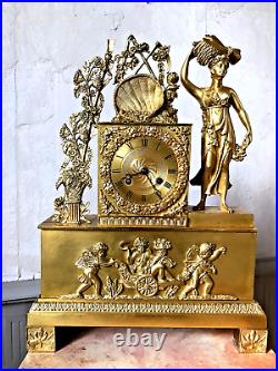 Pendule MOISSON CHAR BLé fil clock brass Kaminuhr bronze paris uhren cartel Pendule MOISSON CHAR BLé fil clock brass Kaminuhr bronze paris uhren cartel