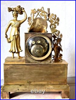Pendule MOISSON CHAR BLé fil clock brass Kaminuhr bronze paris uhren cartel Pendule MOISSON CHAR BLé fil clock brass Kaminuhr bronze paris uhren cartel
