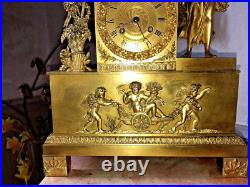 Pendule MOISSON CHAR BLé fil clock brass Kaminuhr bronze paris uhren cartel Pendule MOISSON CHAR BLé fil clock brass Kaminuhr bronze paris uhren cartel