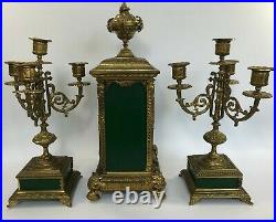 Pendule Napoleon III Garniture Cheminee Bronze Style Louis XV 19eme Xg Z407