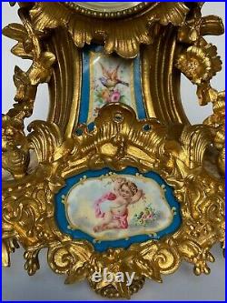 Pendule Napoleon III XIX Eme Plaque Porcelaine De Paris Sevres Email H3348
